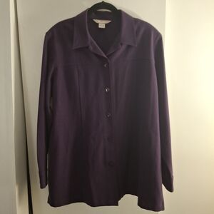 TanJay Women's Deep Purple Button-up Shirt Jacket